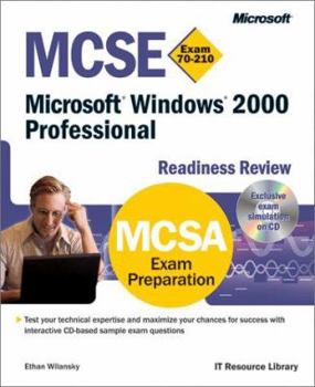 Paperback MCSE Microsoft Windows 2000 Professional Readiness Review; Exam 70-210 [With CDROM] Book