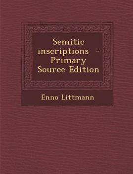 Paperback Semitic Inscriptions [Semitic] Book