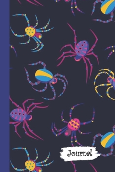 Journal: Neon Spiders Diary with Blank Lined Notebook Paper