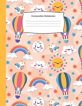 Paperback Composition Notebooks: 8.5 x 11,100 Wide Ruled Line Paper, Cute School Notebook, School Composition Notebooks, Back to school, cute cover rai Book