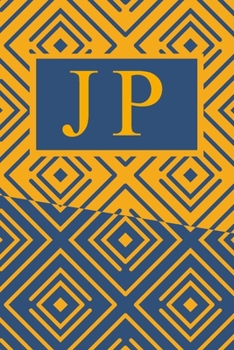 J P: Art Deco Initials J P Monogram Notebook, J P Monogrammed Journal Gift