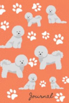 Paperback Journal: Journal Lined Blank Paper Diary Bichon Frise Dog Coral Book