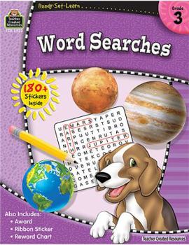 Paperback Ready-Set-Learn: Word Searches Grd 3 [With 180+ Stickers] Book