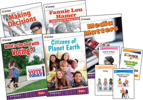 Paperback Icivics Grade 4: Community & Social Awareness 5-Book Set + Game Cards Book
