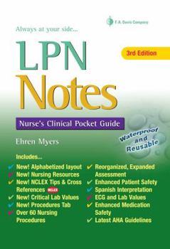 Spiral-bound LPN Notes: Nurse's Clinical Pocket Guide Book