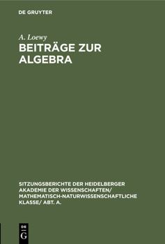 Hardcover Beiträge Zur Algebra [German] Book