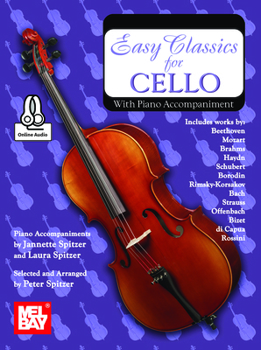 Paperback Easy Classics for Cello with Piano Accompaniment Book