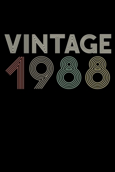 Paperback Vintage 1988 Notebook Birthday Gift: Lined Notebook / Journal Gift, 120 Pages, 6x9, Soft Cover, Matte Finish Book