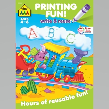 Paperback School Zone Printing Fun! Write & Reuse Workbook Book