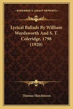 Paperback Lyrical Ballads By William Wordsworth And S. T. Coleridge, 1798 (1920) Book