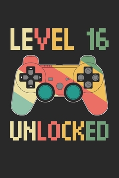 Level 16 complete: funny 16th Gamer Birthday Gift retro vintage notebook / journal gaming lovers gift