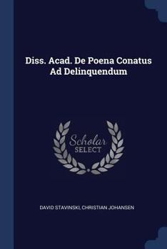 Paperback Diss. Acad. De Poena Conatus Ad Delinquendum Book