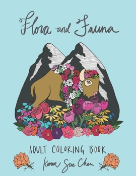 Paperback Flora and Fauna: A coloring book for adults Book