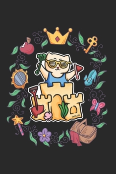 Paperback Beach Sandcastle Fairy Tale Cat Notebook: Graph Paper Journal 6x9 - 120 Pages Book