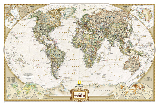 Unbound National Geographic World Wall Map - Executive - Laminated (46 X 30.5 In) Book