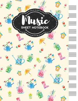 Music Sheet Notebook: Blank Staff Manuscript Paper with Spring Themed Cover Design