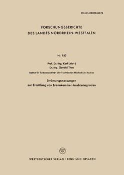 Paperback Strömungsmessungen Zur Ermittlung Von Brennkammer-Ausbrenngraden [German] Book