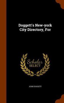 Hardcover Doggett's New-york City Directory, For Book