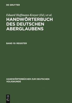 Hardcover Register (Handwörterbücher zur deutschen Volkskunde) (German Edition) [German] Book