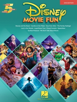 Paperback Disney Movie Fun - 2nd Edition Five-Finger Piano Songbook with Lyrics Book