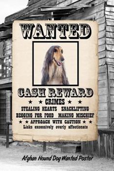 Afghan Hound Dog Wanted Poster: Isometric Dot Drawing Paper Notebook Featuring 120 Pages 6x9