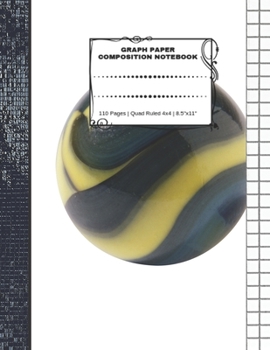 Graph Paper Composition Notebook: 110 Pages | Quad Ruled 4x4 | 8.5" x 11": Marbles Large Notebook with Grid Paper | Math Notebook For Students