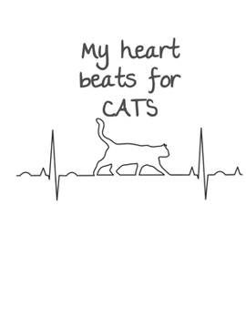 Paperback My heart beats for cats - black cat notebook: 100 lined pages Book