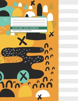 Paperback Blank Sheet Music Notebook: Manuscript Paper * Large (8.5" x 11") * 12 Stave * 100 Pages: Abstract Pattern Book