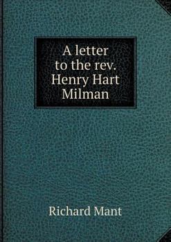 Paperback A letter to the rev. Henry Hart Milman Book