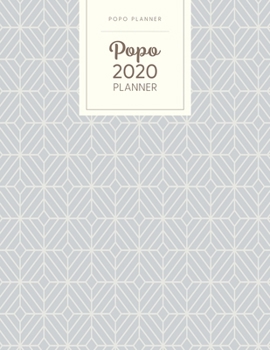 Popo 2020 Planner: Dated With To Do Notes - Monthly & Weekly - Blue Gray Geometric Diamond (January to December 2020 Calendar Year - Modern)