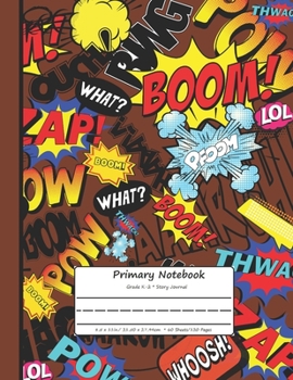 Primary Notebook: Notebook with Dotted Lined Sheets, Brown Edition (120 Pages, 8,5” x 11") (Handwritting)