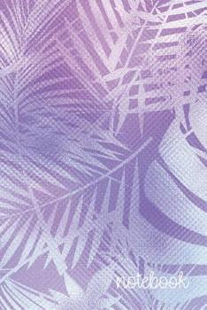 Paperback Notebook: Light Blue & Lavender Tropical Palm Tree Design Book