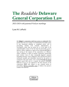 Paperback The Readable Delaware General Corporation Law: 2023-2024 with Visilaw Markings Book