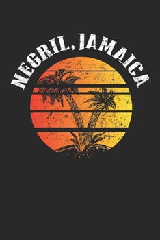 Negril Jamaica: Retro Negril Jamaica Beach Sunset Design Dot Grid Notebook 6x9 Inches - 120 dotted pages for notes, drawings, formulas | Organizer writing book planner diary