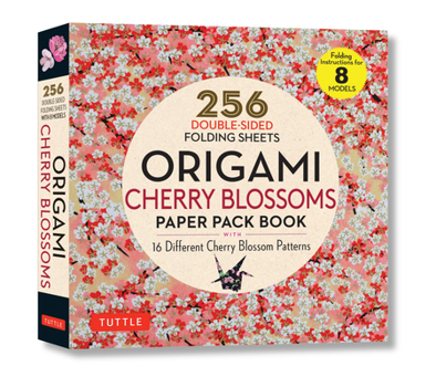 Paperback Origami Cherry Blossoms Paper Pack Book: 256 Double-Sided Folding Sheets with 16 Different Cherry Blossom Patterns with Solid Colors on the Back (Incl Book