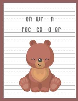 Handwriting Practice Paper: Blank Paper Notebook with Dotted Lined Sheets for K-3 Students Handwriting Workbook 100 Pages 8.5x11 Inch Cute Bear Cover