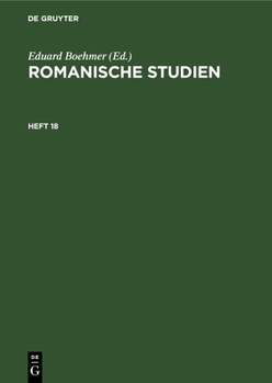 Hardcover Romanische Studien. Heft 18 [German] Book