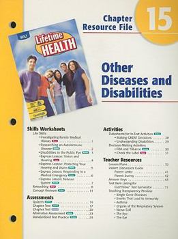 Paperback Holt Lifetime Health Chapter 15 Resource File: Other Diseases and Disabilities Book