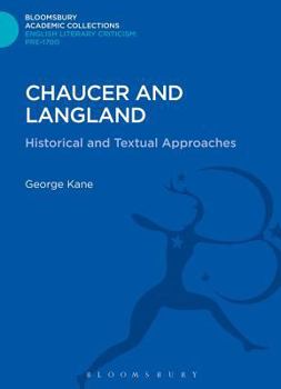 Hardcover Chaucer and Langland: Historical and Textual Approaches Book