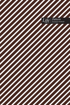Paperback Striped Pattern Composition Notebook, Dotted Lines, Wide Ruled Medium Size 6 x 9 Inch (A5), 144 Sheets Coffee Cover Book