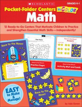 Paperback Pocket-Folder Centers in Color: Math: 12 Ready-To-Go Centers That Motivate Children to Practice and Strengthen Essential Math Skills--Independently! Book