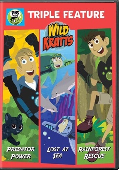 DVD Wild Kratts: Predator Power / Lost at Sea / Rainforest Rescue Book