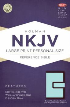 Imitation Leather Large Print Personal Size Reference Bible-NKJV-Magenetic Flap [Large Print] Book