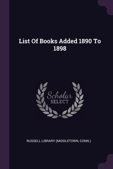 Paperback List Of Books Added 1890 To 1898 Book