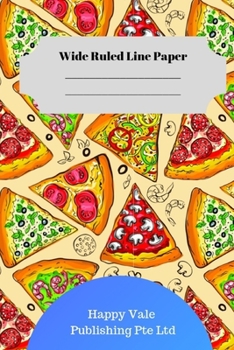 Paperback Cute Pizza Theme Wide Ruled Line Paper Book