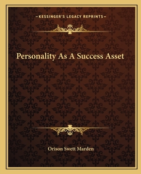 Paperback Personality As A Success Asset Book