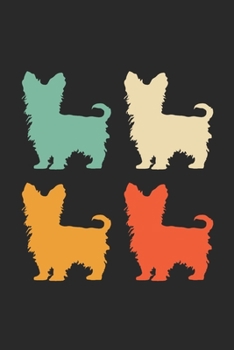 Yorkshire Terrier Notebook - Retro Yorkshire Terrier Journal - Vintage Yorkshire Terrier Diary: Medium College-Ruled Journey Diary, 110 page, Lined, 6x9 (15.2 x 22.9 cm)