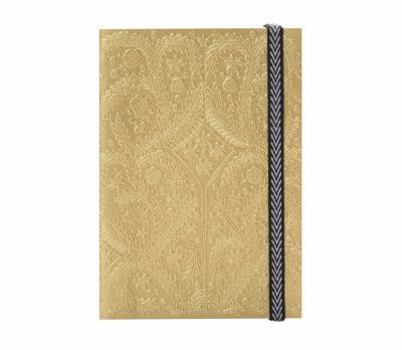 Hardcover Christian LaCroix A6 Journal, Gold Paseo Pattern - 4.25" X 6" - Layflat Writing Journal with 152 Ruled Ivory Pages Book