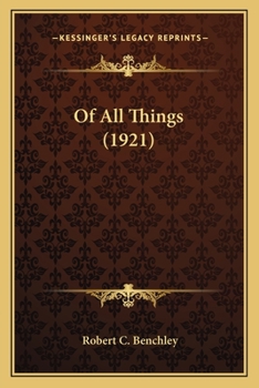 Paperback Of All Things (1921) Book