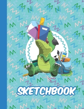 Paperback Sketchbook: Cool Blank Notebook for Sketching and Picture Space with T-rex Dinosaur, Unlined Paper Book for Drawing, Journaling an Book